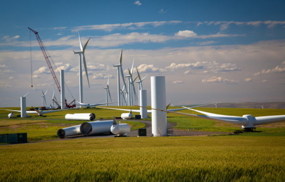 风力涡轮机在蛇河风能项目,华盛顿,美国必威体育在线注册