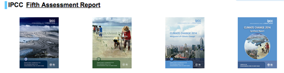 政府间气候变化专门委员会第五次评估报告封面。