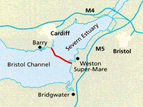 提出的简化地图Severn接二连三,一直位于进一步塞文河口