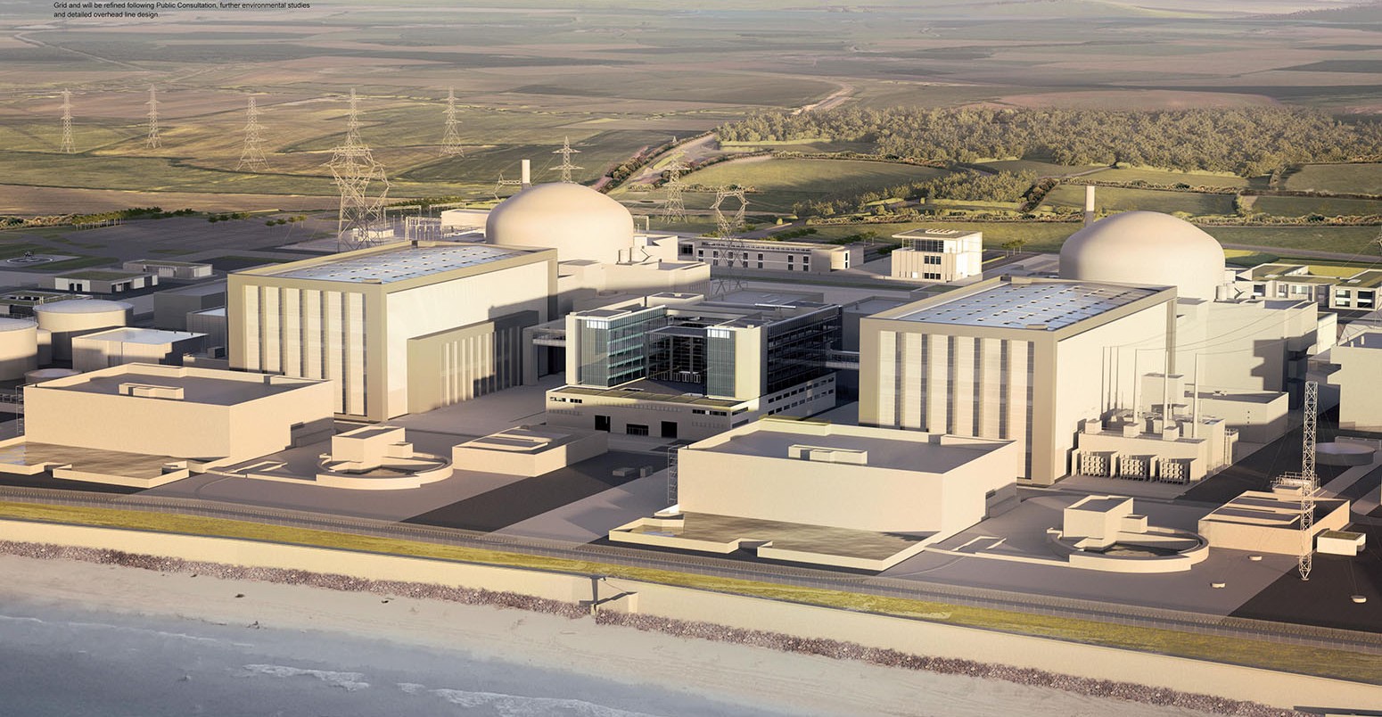 欣克利C核电站的CGI视图