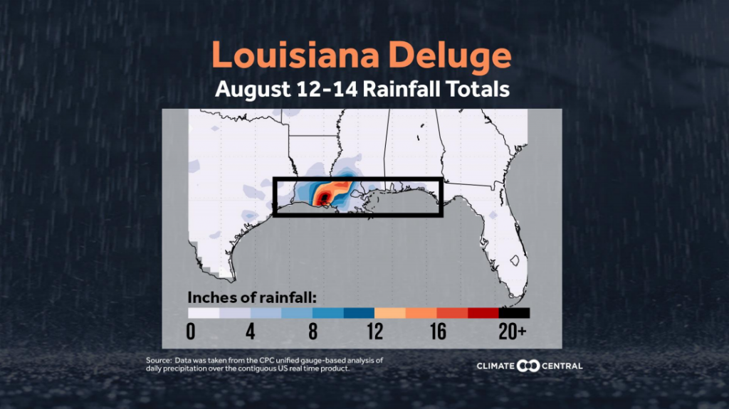2016年8月12 - 14,总三天的降水。来源:气候中心