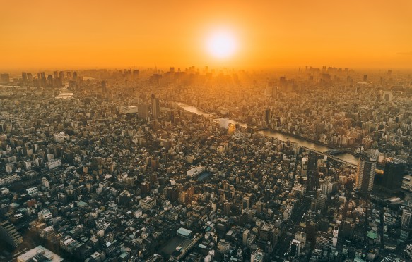 日本东京的日落