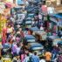 路障在繁忙的市场地区孟买，印度。图片来源:Frank Bienewald / Alamy Stock Photo