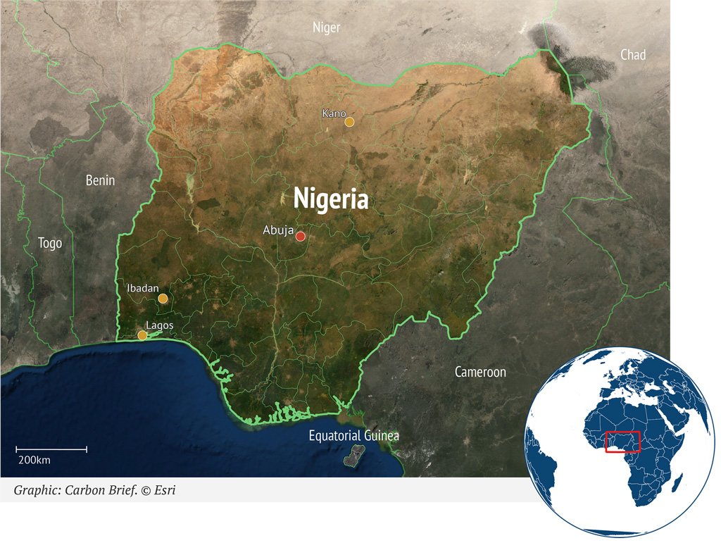 尼日利亚的位置地图