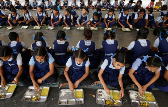 Sandipani-Muni-School-for-needy-girls-run-by-Food-for-Life,维伦达文、北方邦、印度、亚洲