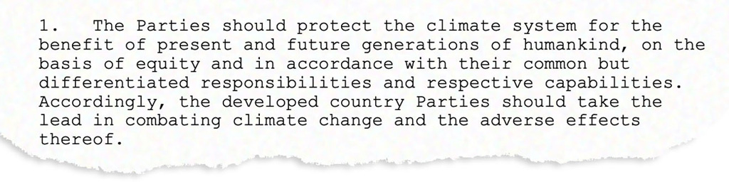 1992年《联合国气候变化框架公约》第3.1条,第3