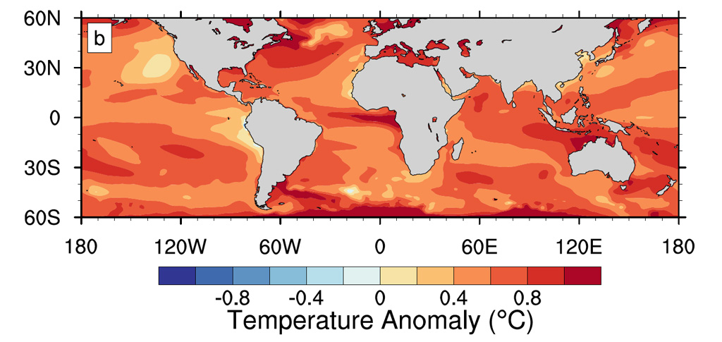 2020年比1850年北大西洋温度异常值