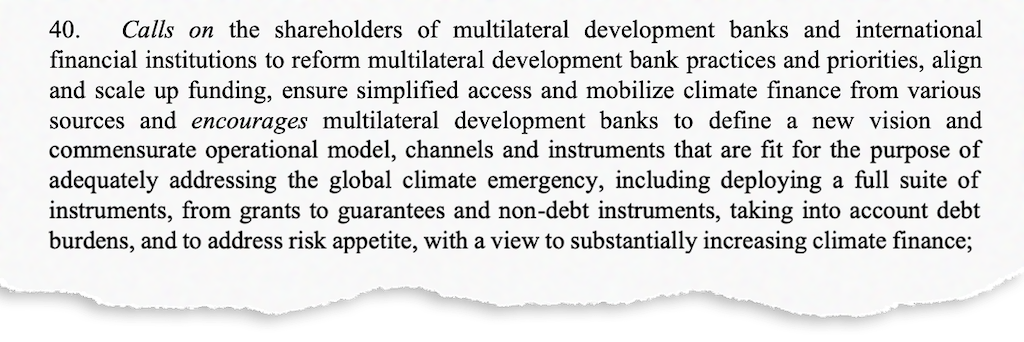 COP27文本对气候融资