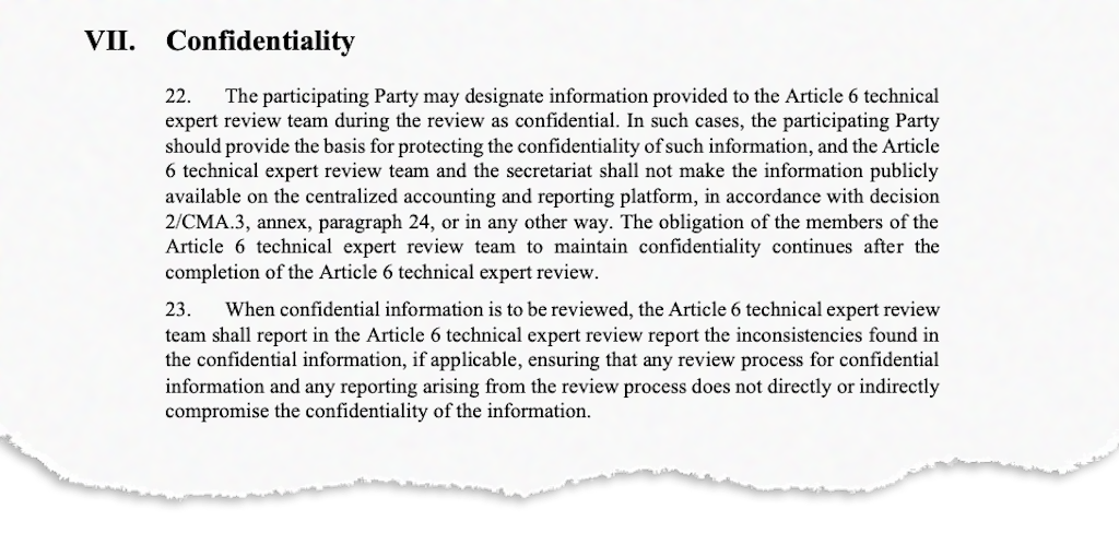 国际贸易的最终COP27文本缓解结果保密